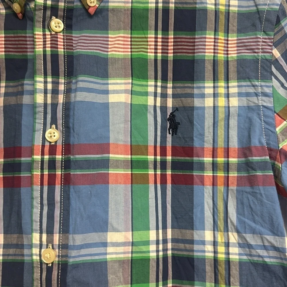 EUC Boys Ralph Lauren Blue Plaid Shirt, Size XL (18-20)